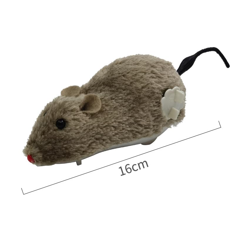 Black Clockwork Mouse Toy, Cat Mice Toys, Cat Plush Mouse Hunting Toy, Clockwork Running, Wind Up Indoor Plush Mice Wind-up Pet, Realistic Racing for Kitten, Indoor