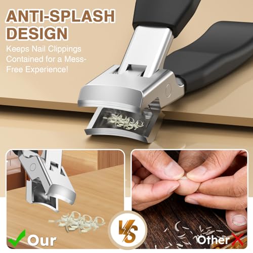 Upgrade Large Toenail Clippers for Thick Nails for Seniors Long Handle, Ultra Sharp Precision Nail Clippers for Men, Curved Wide Jaw Opening Fingernail Clippers with Catcher Nail Cutter for Women - style: Classic