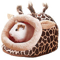 LEFTSTARER Guinea Pig Rat Bed and Hideout for Ferret Hedgehog Sleep and Hide, Hamster Small Pet Animals Supplies Toy Cage Accessories Nest - color: 1.Giraffes-L