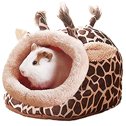 LEFTSTARER Guinea Pig Rat Bed and Hideout for Ferret Hedgehog Sleep and Hide, Hamster Small Pet Animals Supplies Toy Cage Accessories Nest - color: 1.Giraffes-L