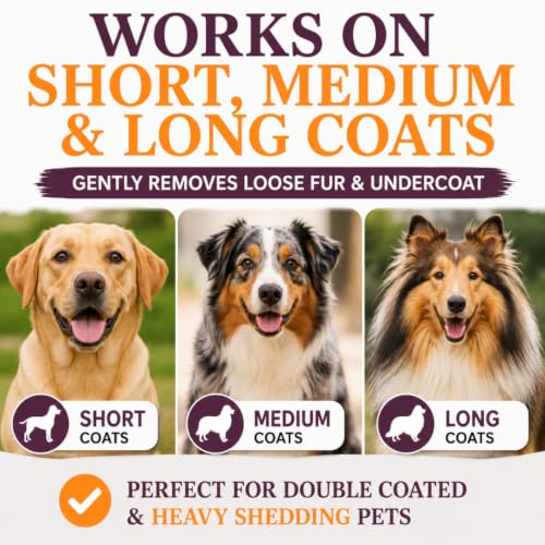 SleekEZ Dog Brush for Shedding | Patented Deshedding Dog Brush | Pet Hair Remover for Short, Medium & Long Coats | Made in USA | 5 Inch - style: Dog Brush