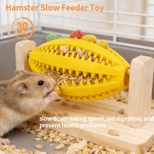 Hamster Enrichment Toys, Guinea Pig Rotating Foraging Toys Interactive Feed Game for Boredom, Food Hide Treat Dispenser Toys for Rat, Small Animal Cage Accessories for Syrian & Dwarf Hamsters