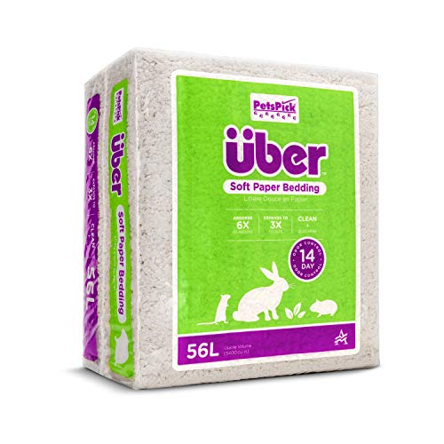 PETSPICK Uber Soft Paper Pet Bedding for Small Animals, White, 56L - color: White, size: 56L