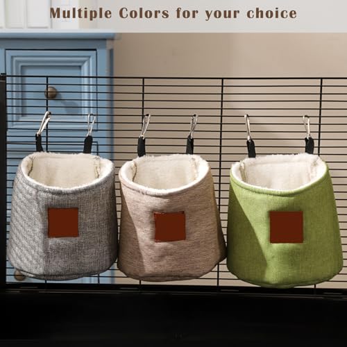 Sugar Glider Hanging Sleeping Pouch, Warm Soft Bed for Small Pets | Double layer thick construction, machine washable fabric,enclosed privacy nest, resting shelter for small pets - color: Grey