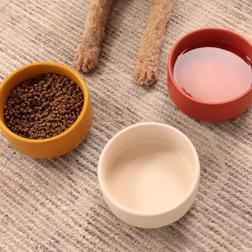 Waggo Uplift Ceramic Dog Bowl for Small Medium and Large Breeds - Heavyweight and Durable Pet Food and Water Dish Crock, Dishwasher Safe, Modern, Elevated Feeder (Clay, Small) - color: Clay, size: Small