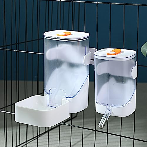 Small Animal Water Bottle for Cage, No Drip Leak Proof Hanging Water Dispenser with Stainless Steel Ball, for Rabbits, Guinea Pigs, Chinchillas, Cats, Dogs & Pets (White)