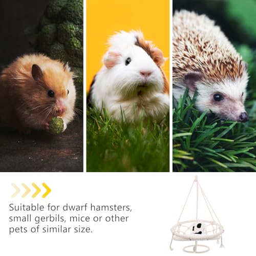 FRCOLOR Hamster Hammock Bed Hanging Small Animal Nest Cozy House for Guinea Pig Rat Reptile Cage Accessories 10X10 Inch Cotton Sleeping Swing