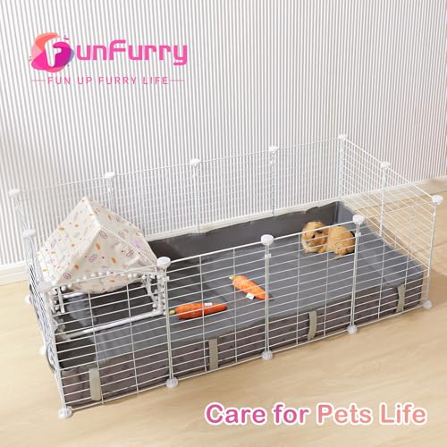 Funfurry Waterproof Guinea Pig Cage Liner,Washable Tarp Bottom Base,Cage Liners for Small Animals,Hamster Chinchilla Hedgehog Ferret Rabbit. (Dark Grey-Paw, 24" X 60") - color: Dark Grey-Paw, size: 24" X 60"