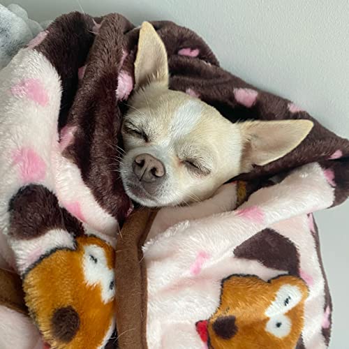 Snuggle Puppy Blanket for Pets - Cozy Dog Blanket for Small Dogs - Machine Washable Dog Blanket - color: Pink