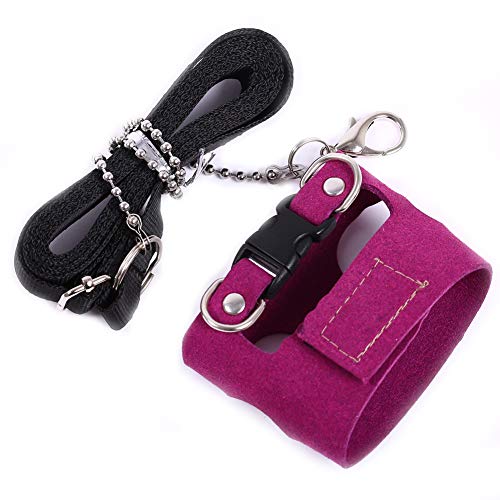 Squirrel Traction Rope with 1.8m Lead Leah, Adjustable Small Animal Walking Harness, Anti-Biting Chain Rope Vest Strap for Hamster Gerbil Rat Mouse Ferret Chinchilla and Small Animals - color: Purple