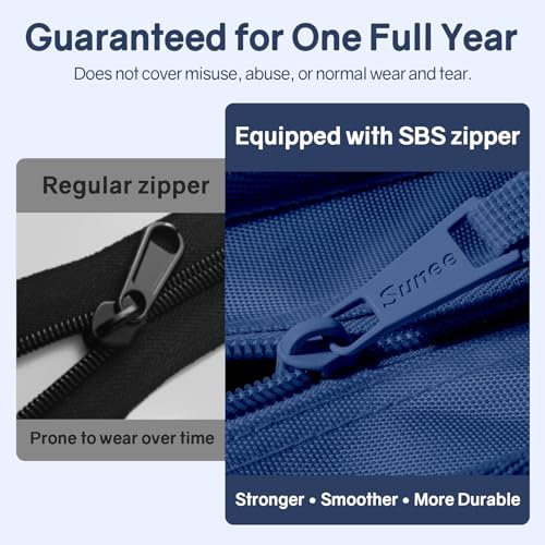 SUNEE Zippered Binder Bag with Handle, 2-Inch 3-Ring O-Ring, 500-Sheet Capacity, Includes Zip Pocket, 5-Tab Expanding File Folder, Multi-Pocket Organizer Binder for Middle School, Navy - color: Navy Blue