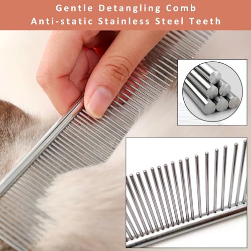 2-in-1 Dog Slicker Brush & Comb for Golden Retriever & Doodle - Easy Detangling & Deshedding, Tailored for Matted Coats of Long Curly Haired Doodle Mixes - Effortless Tangle-Free Grooming