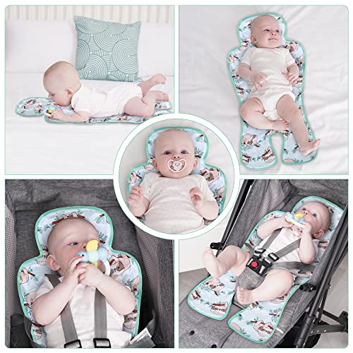 Gel Car Seat Cooler Pad,1 Pack Double Sides-Universal Baby Stroller Ice Cushion Cooler Mat,Summer Cooling Seat Liner,Multifunctional Suitable for Baby Dining Chair,Child Safety Seat(Sloth + Leaves) - color: Sloth + Leaves