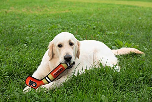 Pets First NHL Philadelphia Flyers Stick Toy for Dogs & Cats. Play Hockey with Your Pet with This Licensed Dog Tough Toy Reward! - color: Philadelphia Flyers, style: NHL Dog Tug Toy