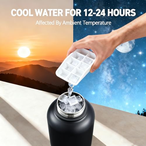 Cibaabo Insulated Dog Water Bottle 32oz Keep Water Cool with 2 Bowls | Travel Feeding & Hydration | Stainless Steel Double Wall Thermos | Portable Pet Dispenser | for Dog & Owner | Hiking Beach - color: Forest Green