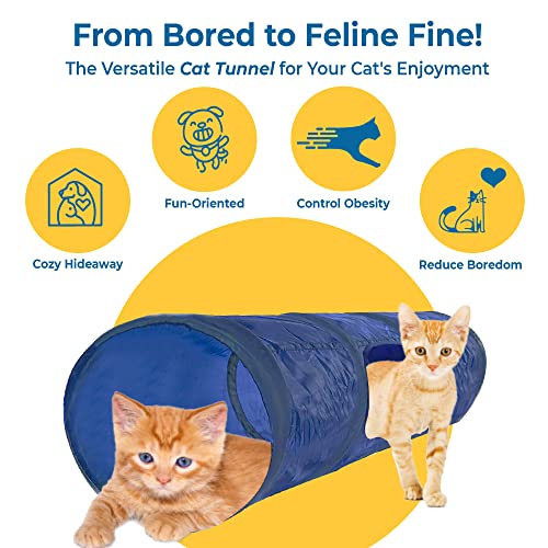 SunGrow Cat & Bunny Tunnel for Indoors, Connect Cat Tree, Hideaway Toys & Accessories Encourage Exercise for Dwarf Rabbits, Ferrets, Kitty, Guinea Pig,