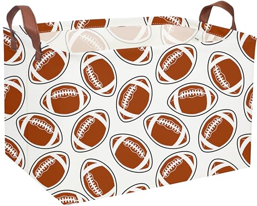 Essme Rectangular Football Baskets ,Kids Storage Box,Toy Bin for Boys with Handles for Room Decor, Kids Basket,Shelf Basket,Toy Organizer(Footballs) - color: Footballs