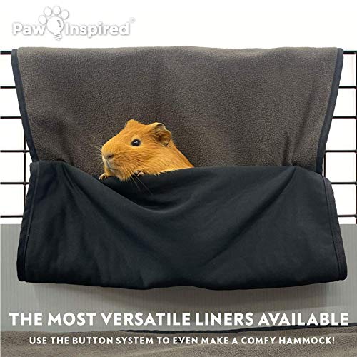 Paw Inspired Washable Guinea Pig Cage Liners, Fleece Bedding for Guinea Pigs Ferrets, Rabbits, Hamsters, Small Animals, Bamboo Charcoal Odor Controlling Absorbent Pee Pads (2 ct., CNC 2x1) - size: 2 ct.