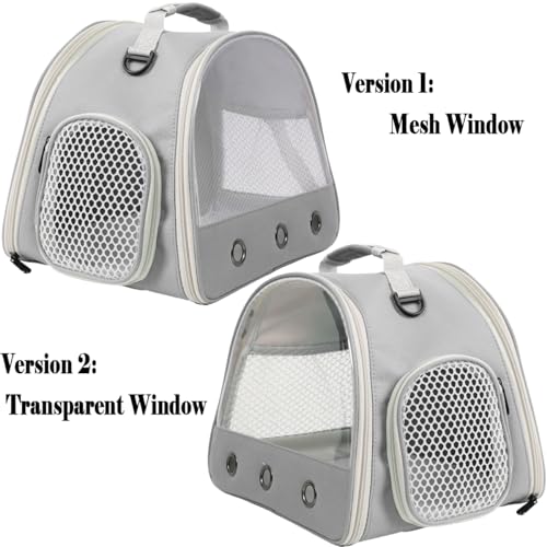Ventilation Lizard Carrier for Bearded Dragon,Guinea Pig Carrier,Guinea Pig Carrier for 2,Reptile Travel Carrier for Lizards Sugar Glider Hedgehog Rat Parrot Birds,Airline Approved - color: Grey