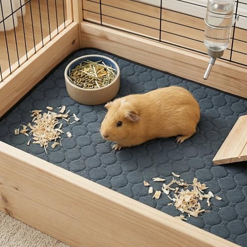 Guinea Pig Cage Liners - Washable Guinea Pig Pee Pads, Waterproof Reusable & Anti Slip Guinea Pig Bedding Fast and Super Absorbent Pee Pad for Small Animals Rabbit Hamster Rat - size: 12" 12"（5 pack Polyester）