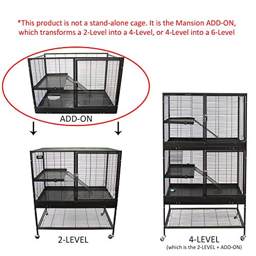 Durable All-Metal Mansion Cage (Add-On II) for Chinchillas, Rats, Ferrets, Degus, Prairie Dogs - size: 32.0"L x 22.0"W x 22.0"H