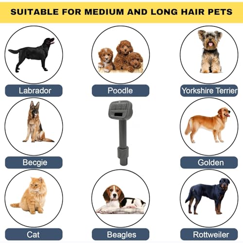 Pet Hair Grooming Brush Vacuum Attachment for Dyson V7 V8 V10 V11 V15/V6 DC58 DC59, Compatible with Shark NV501/HV322/HV301 Miele 1-3/8'' & Small Shop Vacs 1.25" – Cat/Dog Grooming Brush