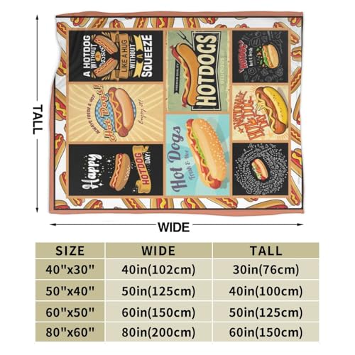 Funny Hotdog Blanket Super Soft Cozy Fleece Food Throw Blanket Plush Bedding Hot Dog Stuffed Blanket Gifts for Boys Girls Kids Women 60''X80'' - color: Hotdog, size: 60"x80"