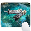 Adorable Sea Otters Mouse Pad, Wildlife in Turquoise Ocean Water Desk Mat | 9.5"x 7.9", Cute Smooth & Anti-Slip Mousepad - color: Colorful Design Wknoon-Art 03