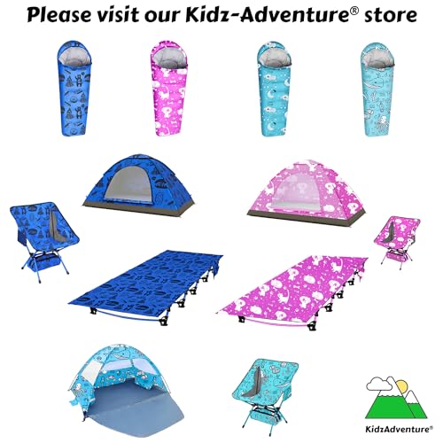 KidzAdventure Mummy Style 32 – 59F Kids Sleeping Bag with Pillow Sleeve, 4 Season, Lightweight and Backpacking Style, Ideal for Camping, Sleepover, Boys, Girls, and Youth - color: Sky blue kids up to 4\'3"