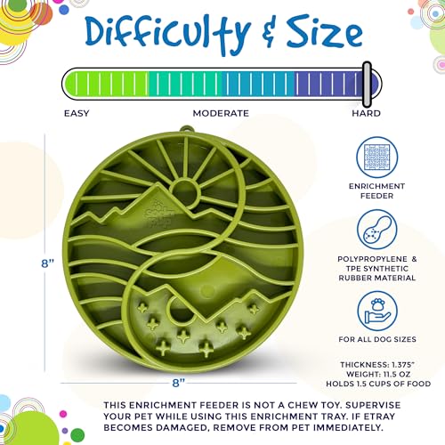SodaPup Yin Yang eTray – Durable Enrichment Feeder Made in USA from Non-Toxic, Pet-Safe, Food Safe Material for Mental Stimulation, Calming, Slowing Down Eating, Healthy Digestion, & More - color: Dark Green Yin Yang Shallow eBowl