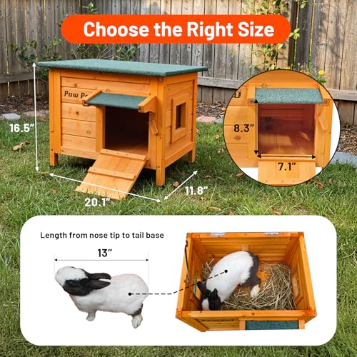 Paw Pal Outdoor Cat House, Outdoor Cat House Weatherproof, Openable Asphalt Roofs, Cat Houses for Feral Cats, Bunnies and Guinea Pigs, Small Animals, Insulated Cat Houses, Small Wooden cat House - style: Small: 20.1" * 16.5" * 16.5"