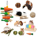 Rabbit Toys Bunny chew/Guinea Pig Toys Natural Timothy Hay Sticks Apple Wood Sticks Handmade for Guinea Pig Hamster Rat Chinchilla (TOY-1-18) - color: TOY-1-18