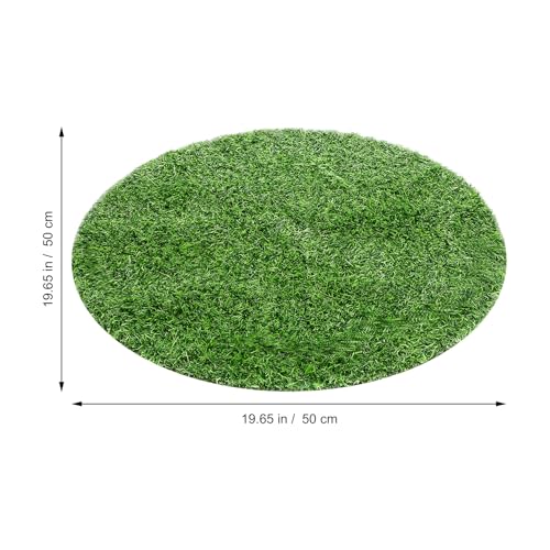 Angoily Artificial Grass Placemats Round, 19.7 Inch Faux Turf Table Decor | Round Faux Grass Centerpiece Mat for Weddings, Parties, Banquets, Golf Themes and Indoor or Outdoor Tables