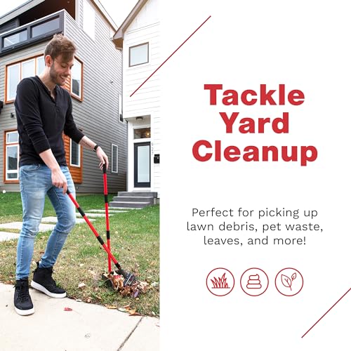 Pooper Scooper for Dogs with Long Handle Rake & Tray, Heavy Duty | Pawler Rustproof Aluminum Poop Scooper Set with 36+" Handles for Yard, Grass, Dirt & Gravel - color: 2 Piece Set - Standard