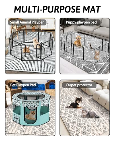 BNOSDM 91" X 63" Washable Bunny Cage Liners Large Rug for Rabbits Large Non Slip Pad for Bunnies Resuable Rabbit Liner for Chinchillas Cats - size: 91" X 63"