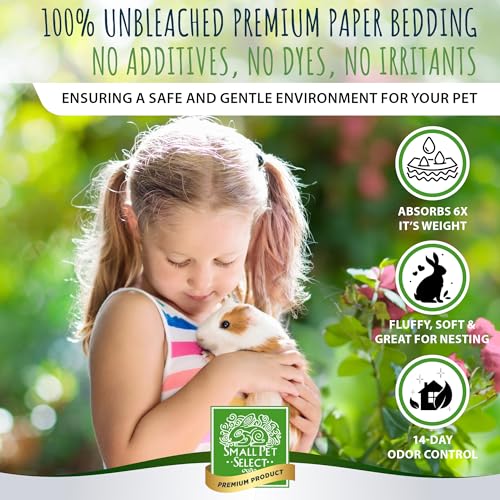 Small Pet Select Rose Paper Bedding, Odor Control, 56 L | With Real Rose Petals, Soft Absorbent Bedding, Made in USA, For Guinea Pigs, Rabbits, Hamsters & Small Pets - style: Natural Rose