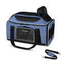 Top-Expandable Small Pet Carrier 17"x12"x8.5" Airline Approved | for JetBlue/Frontier/Spirit Airlines, Lockable Safety Zippers and Anti-Scratch Mesh, Soft-Sided, Pets Under 8 Lbs, Blue - color: Blue, size: 17.0"L x 12.0"W x 8.5"H