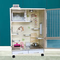 Heavy-Duty Steel Wire Large Chinchilla Cage, 24-Inch Transparent Guinea Pig & Rat Habitat with Removable Tray - color: C6-charged Ice nest