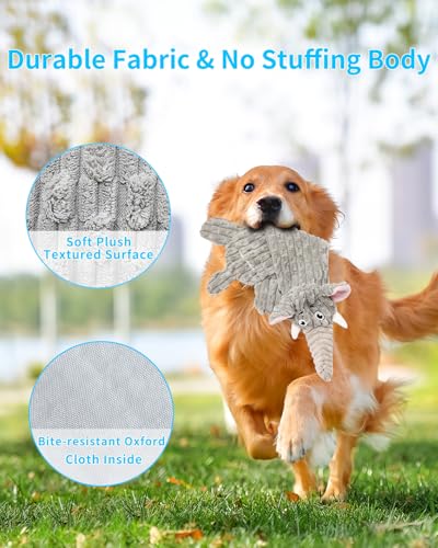 Dog Toys, Squeaky Plush No Stuffing Crinkle Dog Toy for Small Medium Large Dogs, Interactive Puppy Teething Water Bottle Dog Chew Toy (3 Pack) - style: Lion, Elephant, Fox