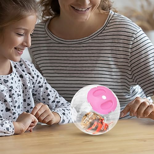 U0U Hermit Crab Running Ball Toy,Small Hermit Crab Accessories,Pink Hermit Crabs Climbing Toys,Suitable for Hermit Crabs and Hamster Rat (Pink)