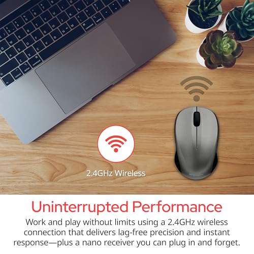 Verbatim 2.4G Wireless LED Silent Mouse - Noiseless and Silent Click Computer Mouse with Nano Receiver for Mac and PC - Blue - style: Blue Mouse