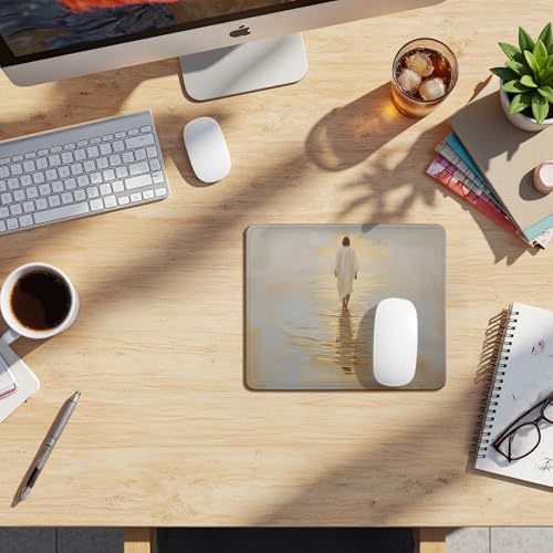 Christian Jesus Walking on the Water Mouse Pad, Christian Jesus Gifts Mouse Pads Mousepad for Desk Office Computers Laptop, Religious Office Supplies Desk Accessories, 9.5x7.9 Inch - color: 13Child