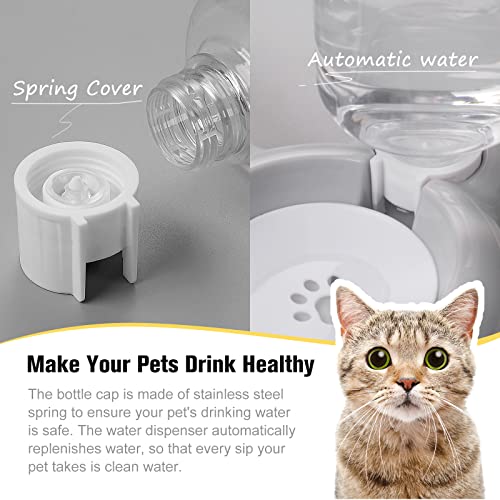 Dog Bowls, Cat Food and Water Bowl Set with Water Dispenser and Stainless Steel Bowl for Cats and Small Dogs - Grey - color: Grey