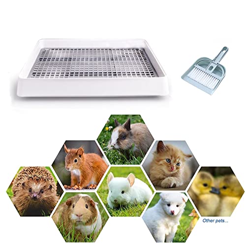 Petlex 22x18 inches Rabbit Litter Box with Grate, Extra Large Rabbit Litter Pan for Cage, Bunny Restroom Litter Tray Small Animals Toilet Potty Trainer for Hamster Ferret Rats Guinea Pigs Hedgehog - size: Large