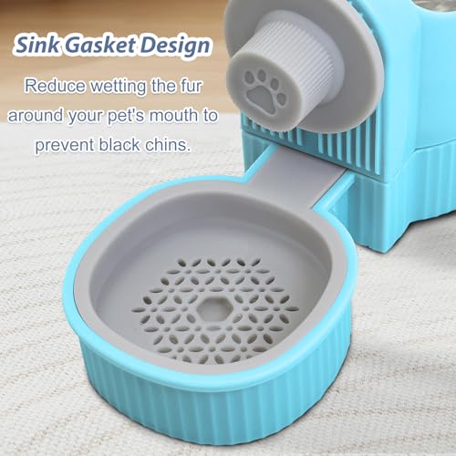 Fhiny Rabbit Water Bottle, 18oz Hanging Guinea Pig Water Bottle No Drip Gravity Bunny Water Dispenser for Cage Automatic Rabbit Waterer for Bunny Guinea Pig Chinchilla Ferret Cat Puppy - color: Blue