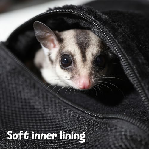 2 Pack Carry Bonding Pouch Sugar Glider Pouch Breathable Soft Hamster Carrier Small Animal Travel Sleeping Bag Cage with Strap Zipper for Squirrels Hamsters Rodents Other Small Pets