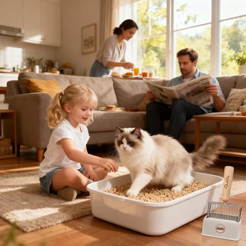 Cat Litter Scoop Metal Litter Scooper with Holder Cat Litter Scooper Kitty Litter Scoop Cat Poop Scooper Poop Scooper for Cat Litter Litter Box Scooper Metal