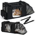 pidipiti 25x17x17 Extra-Large Expandable cat Carrier for car Road Travel | for 1 Extra-Large cat/2 Large /3 Medium Cats up to 35 lbs,large cage kennel for long road trip,zipper lock,good Visibility - size: 25.5"L x 17"W x 17"H