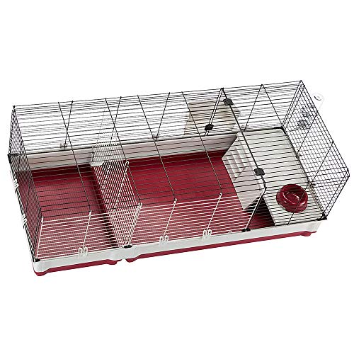 Ferplast Krolik Extra-Large Rabbit Cage w/Wire Extenstion | Rabbit Cage Includes All Accessories & Measures 55.9L x 23.62W x 19.68H & Includes All Accessories | 1-Year Manufacturer's Warranty - style: Rabbit Cage w/ Wire Hutch