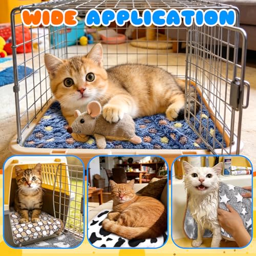 Eilyliafe 6 Pcs Guinea Pig Bedding Cage Liners Small Animal Flannel Blankets Sleep Mat Absorbent Reusable Pet Pee Bedding Pad Cover for Hamster Ferret Chinchilla Rabbit Hedgehog (16 x 24 Inch, Multi) - size: 16 x 24 Inch